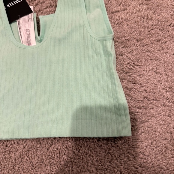 forever 21 mint green ribbed crop top - Picture 7 of 8